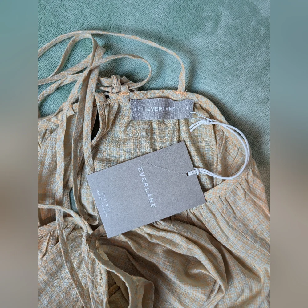 Everlane tiered cotton adjustable dress women's small NWT - Picture 4 of 6